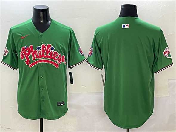 Mens Philadelphia Phillies Blank Green Phanatic Limited Stitched Jersey->philadelphia phillies->MLB Jersey
